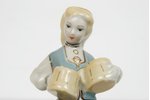 figurine, Lady with mugs, porcelain, Riga (Latvia), USSR, Riga porcelain factory, molder - Regīna Ka...