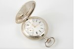pocket watch, "Brenet", silver, 84, 875 standart, diameter - 5.5 cm, working condition...