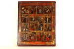 "Svētki", dēlis, gleznojums, Krievijas impērija, 19. gs., 35 x 29.5 cm...