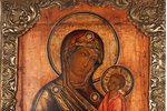 Тихвинская, Божьей матери, доска, живопиcь, Российская империя, 19-й век, 32 x 27 см...