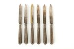 "Warszawa", 6 desert knives with a stand-sea shell, Poland, the beginning of the 20th cent., Fraget...