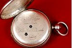 pocket watch, "Paul Buhre", "For excellent shooting", Russia, the 19th cent., silver, 84 standart, o...