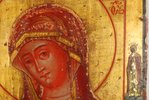 Божией Матери, огневидная, оклад из бисера, Ветка, доска, Российская империя, 19-й век, 17.5 x 15 см...
