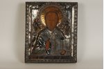 St.Nicholay-Wondermaker, board, silver, Russia, the 19th cent., 30 x 20 cm...