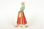 figurine, Woman in national suit, porcelain, Riga (Latvia), J.K.Jessen manufactory, the 40ies of 20t...