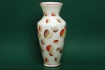 vase, "Milk" glass handpainted by Vera Fjodorova ???, the 60-80ies of 20th cent., 26 cm...