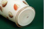 vase, "Milk" glass handpainted by Vera Fjodorova ???, the 60-80ies of 20th cent., 26 cm...