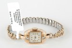 wristwatch, "Birks", Switzerland, the 20-30ties of 20th cent., gold, 585 standart, 2 brilliants...