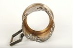 tea glass-holder, silver, Moscow artel jewellery factory, 5th artel, 875 standard, 91.5 g, 1955, Mos...