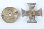 знак, 1-ый кавалерийский полк, миниатюрный знак, серебро, Латвия, 20е-30е годы 20го века, 20 x 20 мм...