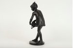figurine, Girl with a watering can, cast iron, 15 cm, USSR, Kasli, the 50ies of 20th cent....