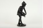 figurine, Girl with a watering can, cast iron, 15 cm, USSR, Kasli, the 50ies of 20th cent....
