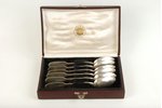 set, spoon, silver, 6 psc., 84 standard, 169 g, 1908, Moscow, Russia...