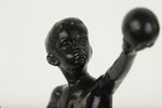 статуэтка, Мальчик с ракетой (Юный мечтатель), чугун, 20.5 см, СССР, Касли, 1961 г., Панов Г.П....
