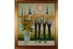 Murnieks Laimdots (1922-2011), "Riga towers", 2002, carton, oil, 85 x 74 cm...