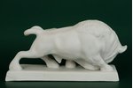 figurine, Bull, bisque, USSR, LFZ - Lomonosov porcelain factory, the 30ties of 20th cent., 15 x 27 c...