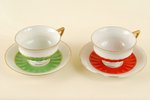 tea pair, set, Mocha, J.K. Jessen manufactory, Riga (Latvia), the 30ties of 20th cent., 2 psc., cup'...