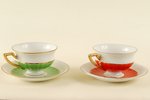 tea pair, set, Mocha, J.K. Jessen manufactory, Riga (Latvia), the 30ties of 20th cent., 2 psc., cup'...