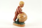 figurine, Boy with a pumpkin, ceramics, Lithuania, USSR, Kaunas industrial complex "Daile", the 60ie...