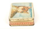 kastīte, Kaķis, L.W.Goegginger, 3 cm x 9 cm x 12 cm, metāls, Latvija, 20 gs. 20-30tie gadi...