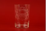 goblet, Latvian blazon, glass, Latvia, the 20-30ties of 20th cent., 9.5 cm...
