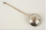 spoon, silver, Souvenier, 5 lat coin, 875 standard, 34.9 g, the 20-30ties of 20th cent., Latvia...