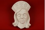 figurine, Wall decoration - Folk girl, bisque, Riga (Latvia), USSR, sculpture's work, the 50ies of 2...