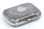 snuff-box, silver, 84 standard, 58.95 g, the 2nd half of the 19th cent., Moscow, Russia, niello, 7 x...