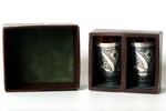 set, little glass, silver, niello, 875 standard, the 60-80ies of 20th cent., USSR...