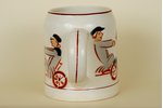 beer mug, N.Strunke draft, M.S. Kuznetsov manufactory, Riga (Latvia), 1937, 11.5 cm...