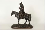 figurālā kompozīcija, Kirgīzs uz zirga, čuguns, 21 x 18 cm, svars 1530 g., Krievijas impērija, Kusa,...