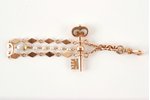 "Key" with pearls, gold, 56 standard, 8.6 g., the beginning of the 20th cent., Russia...