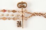 "Key" with pearls, gold, 56 standard, 8.6 g., the beginning of the 20th cent., Russia...
