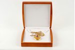 "Skarab", with a chain, by Arnd Samuel, gold, 56 standard, 29.2 g., amethyst, diamonds, ruby, the 19...