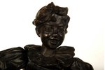 figurine, "Girl on a timber", A.Solovyova, cast iron, 33 cm, weight ~3560 g., USSR, Kusa, 1920-ые...