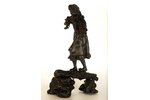 statuete, "Jauniete uz baļķa", A.Solovjova, čuguns, 33 cm, svars ~3560 g., PSRS, Kusa, 1920-ые g....