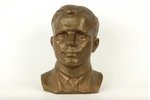 bust, Yuriy Gagarin, A.Sergeyev, bronze, 18 cm, USSR, sculptor's work, 1977...