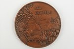 настольная медаль, За усердие, Министерство земледелия, медь, Латвия, 1930 г., 60 x 6 мм...