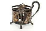 tea glass-holder, Modern style, WMF, metal, Germany, the beginning of the 20th cent....