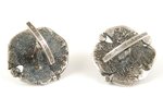 author's work, buckles from 5-lat coins, silver, 12.8 + 12.4 g., the size of the ring  3 x 3, the 20...