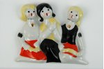 figurine, Wall decoration - Three girls, porcelain, Riga (Latvia), USSR, Riga porcelain factory, the...