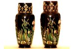 vase, pair, "Zelm & Boehm", ~48 cm, majolica, Latvia, Russia, ~ 1890...