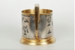 tea glass-holder, silver, Northern niello enamel, Velikij Ustjug, 875 standard, 112.5 g, 1968, USSR,...