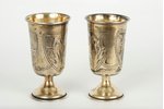little glass, silver, 2 psc., 84 standard, 39.5 g, the beginning of the 20th cent., Russia...