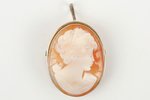 Cameo on a sea-shell, silver, 800 standard, 5.6 g., the size of the ring 2.5 х 3.5, the beginning of...