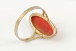 Coral, silver, 800 standard, 2.6 g., the size of the ring 18, the 20-30ties of 20th cent., Germany...