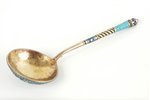 spoon, silver, enamel, Shaposhnikov Sergey Ivanovič, 84 standard, 47.8 g, the beginning of the 20th...
