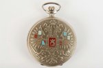 pocket watch, "Molniya", enamels, USSR, the beginning of the 20th cent., metal, working, ideal condi...