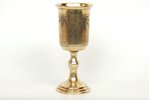 little glass, silver, gilding, judaica, 875 standard, 61.4 g, 1931, Latvia, height 13 cm...