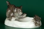 figurine, "A cat and a Mouse", porcelain, Riga (Latvia), M.S. Kuznetsov manufactory, the 30ties of 2...